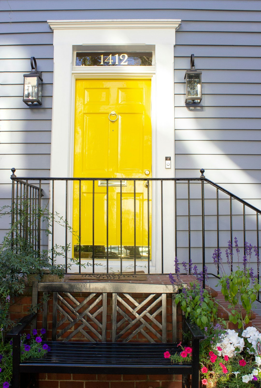 Timber front door being secured after a break-in