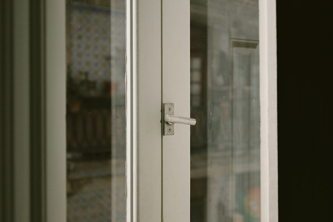 Door hardware and lock on a residential front door