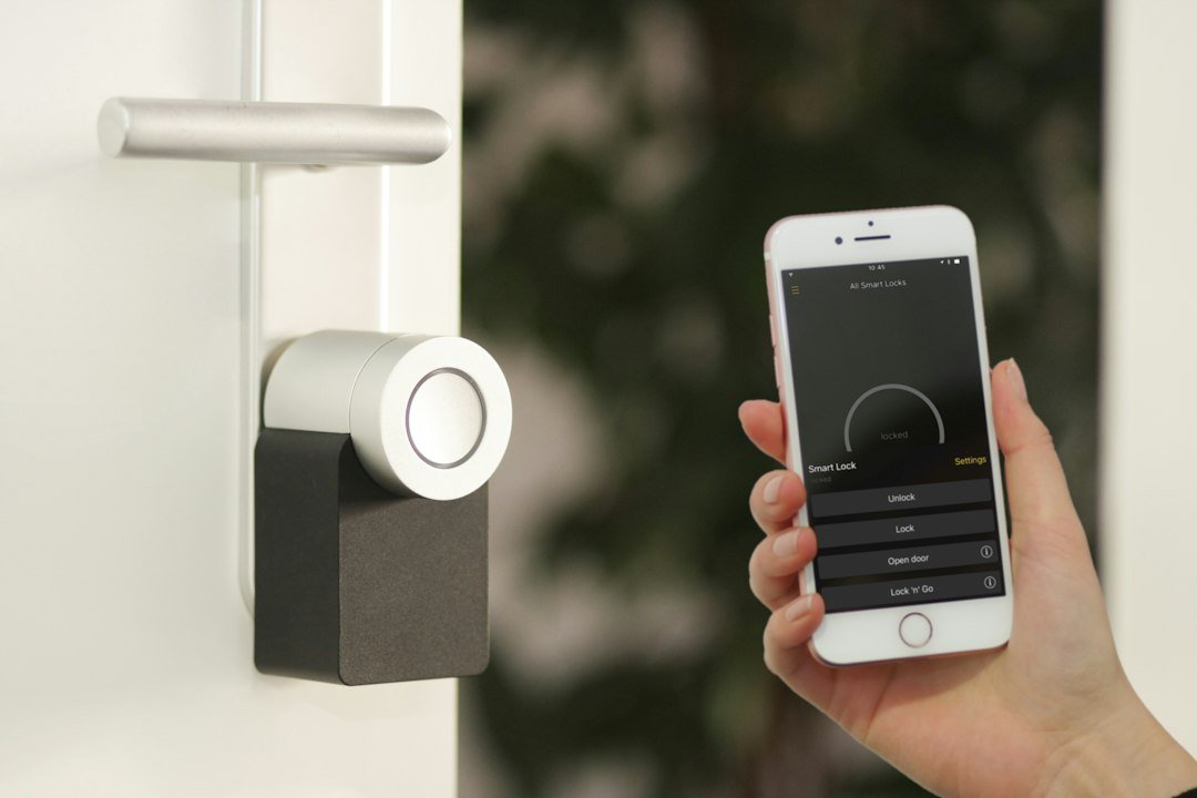 Smart door lock operated through a mobile phone app